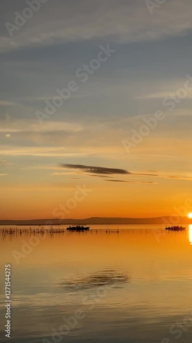 Golden Sunset Over a Tranquil Lake – Relaxing Nature Scene