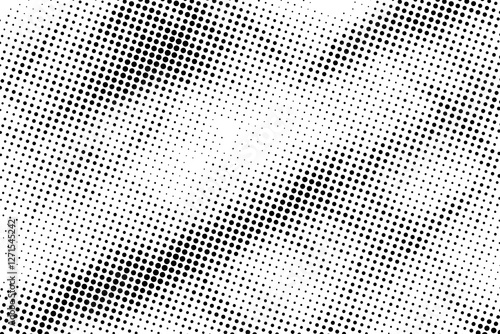 Black Dotted Texture on White Background . Modern Vector Art . Old Paper Effect with Comic Texture . Abstract Wall Design . Grunge Comic Texture Overlay