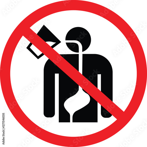 ISO Warning Sign. Ingestion Hazard Sign. Ingestion Hazard Symbol. isolated on white background. flat design. 