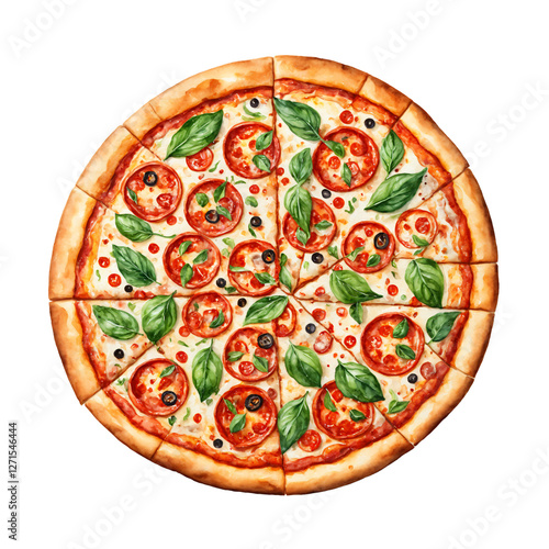 A Pizza Illustration on transparent background.