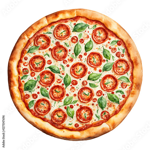 A Pizza Illustration on transparent background.