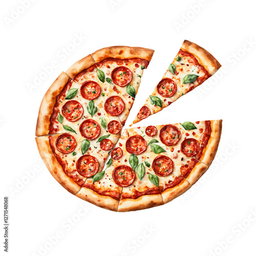 A Pizza Illustration on transparent background.