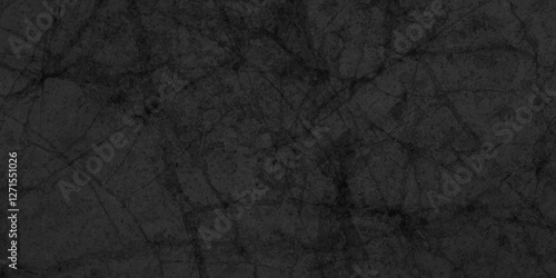 Abstract black grunge overly grains and concrete stone crack wall background. black slate stone wall background pattern with high resolution. black marble texture. black paper texture.