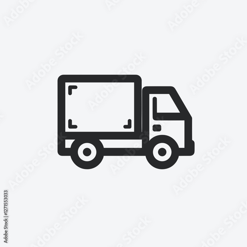 Delivery truck on light background