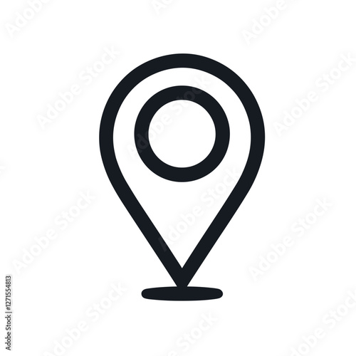 Free Download Location marker icon in minimal black and white design - GFXLoad