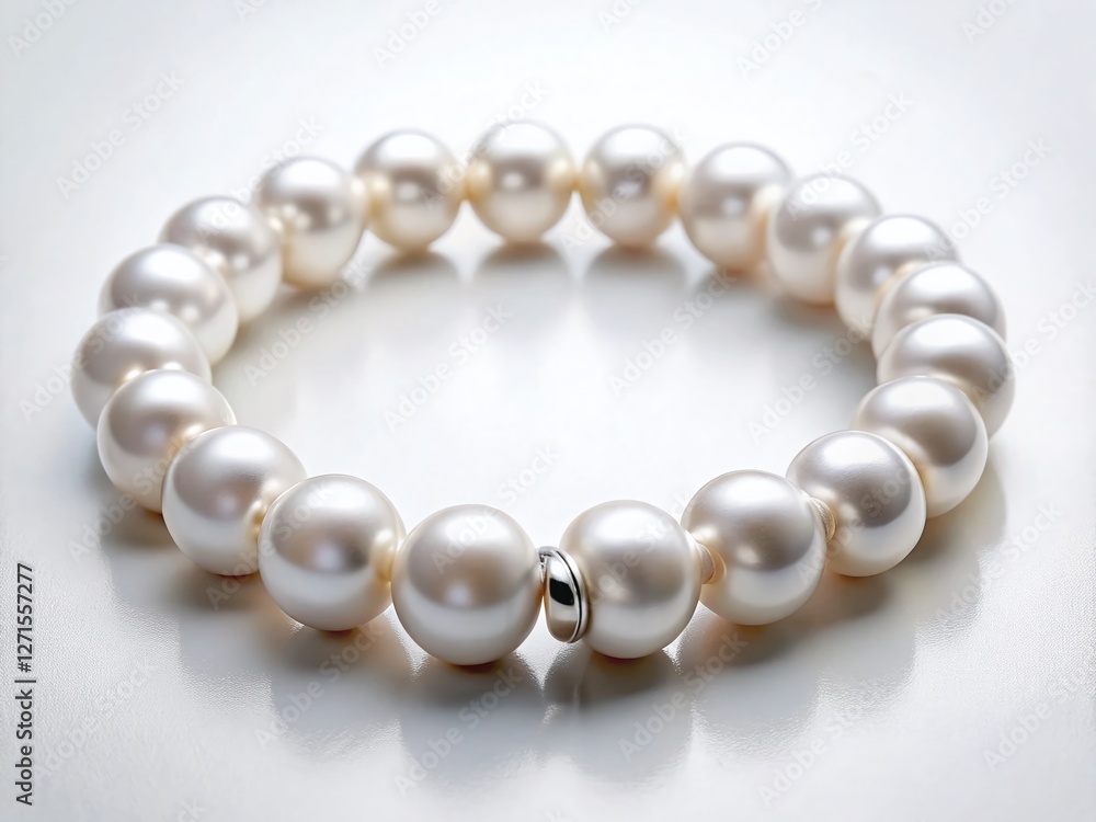 Aerial View: Elegant Silver Pearl Bracelet - Drone Photography Aerial View: Elegant Silver Pearl Bracelet - Drone Photography