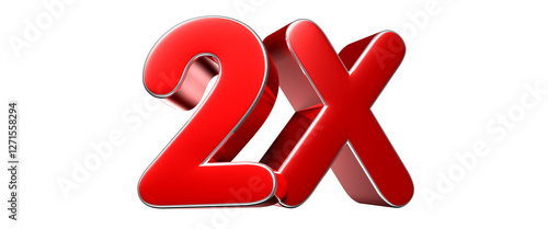 Bild auf Leinwand 2x red 3D illustration