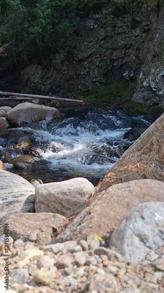 Water flowing in a stream among rocks Water flowing in a stream among rocks