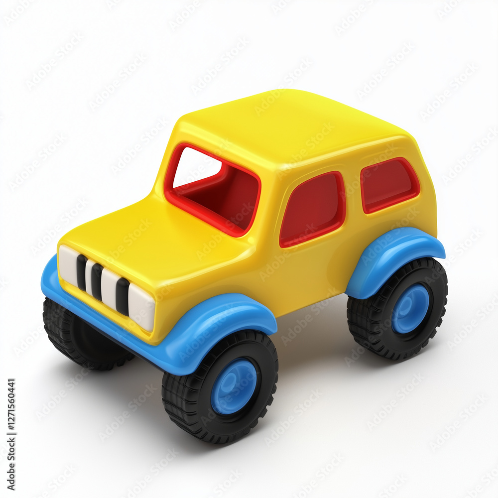plastic toy car isolated on white background Generative ai plastic toy car isolated on white background Generative ai