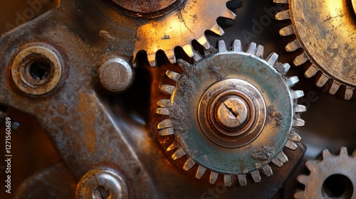 Intricate Gear System: A Detailed View of Interlocking Mechanisms