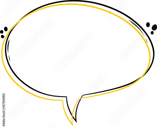 Speech bubble with white background, yellow detail