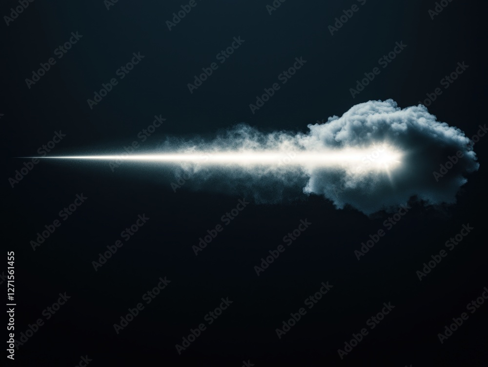 Dramatic Lightning Bolt Emerging from Dark Cloud Against a Black Background Dramatic Lightning Bolt Emerging from Dark Cloud Against a Black Background