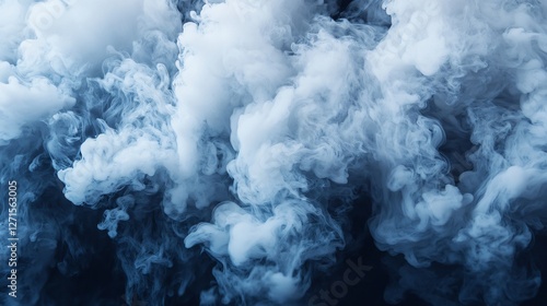 Gradient Background from Dark Navy to Black with Ethereal Fog and Smoke Hues Blending
