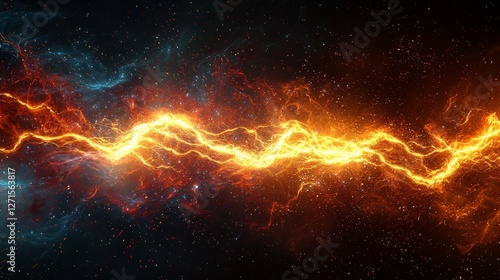 Wallpaper Mural Vibrant Energy Pulse in Cosmic Space with Stars and Galaxies Torontodigital.ca