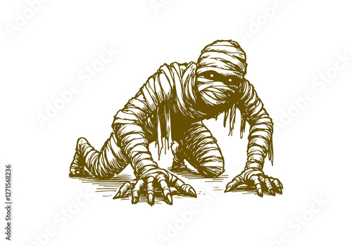 Mummy hand drawn sketch vector