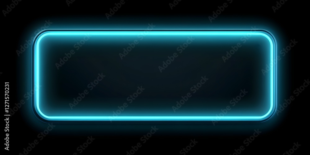 A glowing blue rectangle with neon light border, rounded corners and light effects on a simple and plain dark background.
A glowing blue rectangle with neon light border, rounded corners and light effects on a simple and plain dark background.