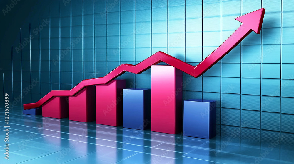 Financial graph rising on a digital screen, showing business growth trends Financial graph rising on a digital screen, showing business growth trends