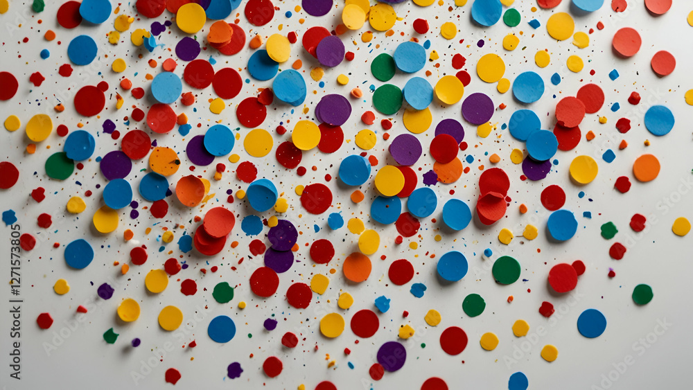 Fototapeta premium Vibrant Colorful Confetti Background with Ample Text Space for Celebrations and Festive Designs