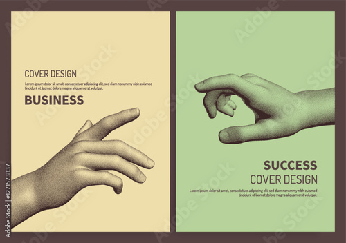 Template for an invitation to a business event, conference or workshop. Finger pointing information. 3D vector for brochure, poster, flyer or banner.