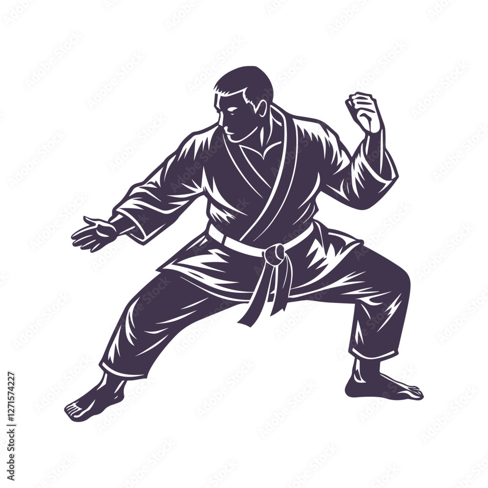 Ju Jitsu Fighters Silhouette Vector Artwork Ju Jitsu Fighters Silhouette Vector Artwork