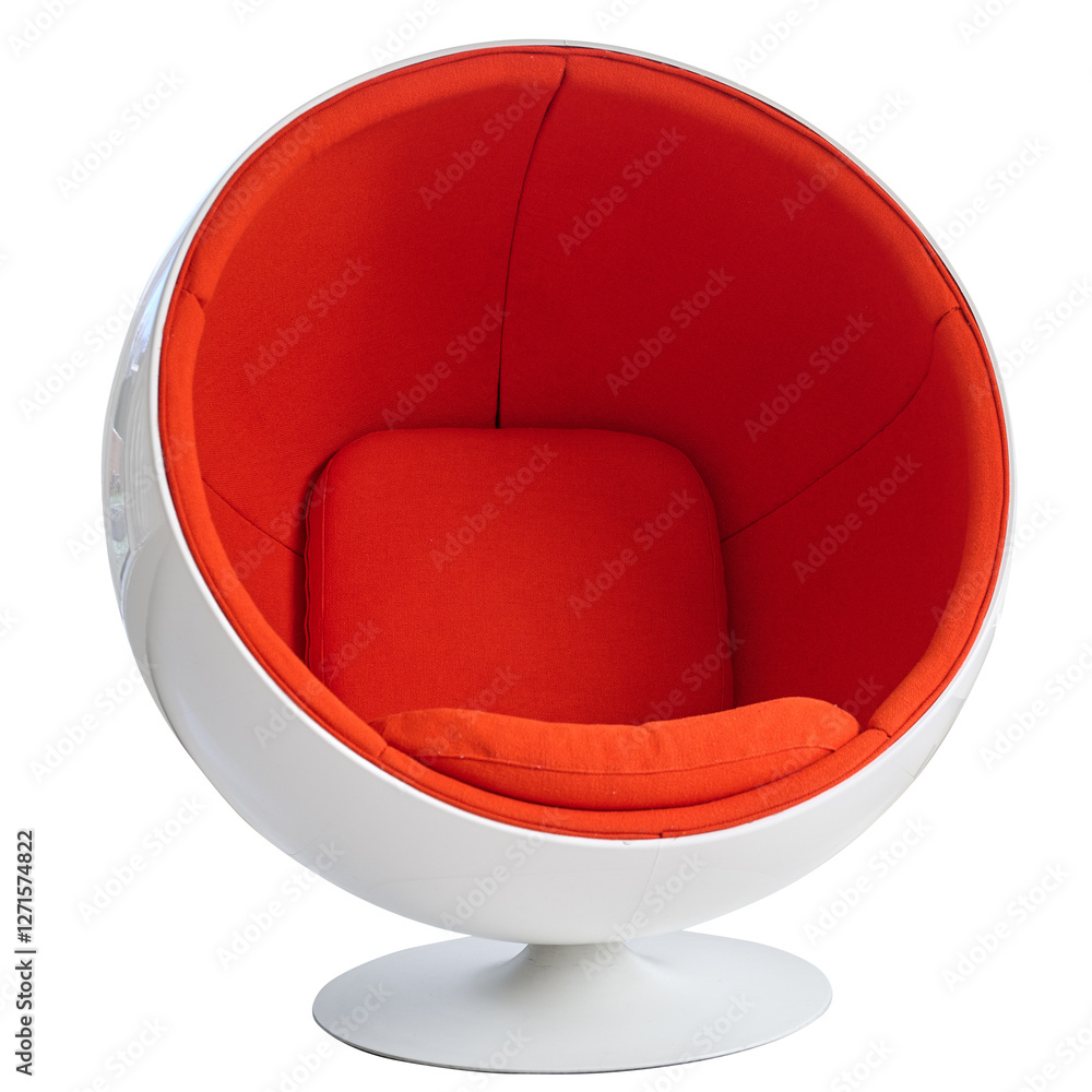 Style Space Age Ball Chair isolated with clipping path