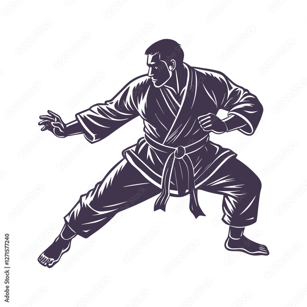 Dynamic Ju Jitsu Silhouette Vector Illustration Dynamic Ju Jitsu Silhouette Vector Illustration