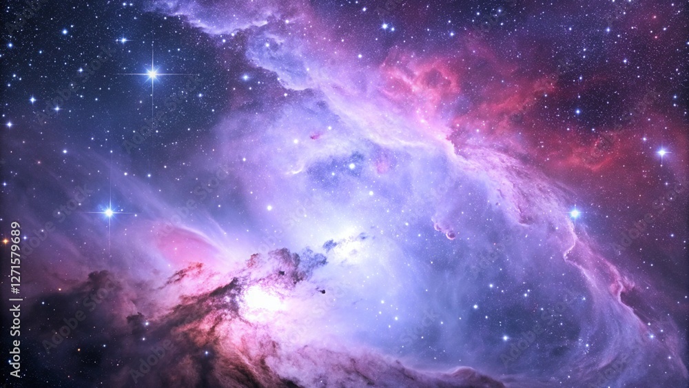 Obraz premium Abstract Deep Space purple Nebula Background