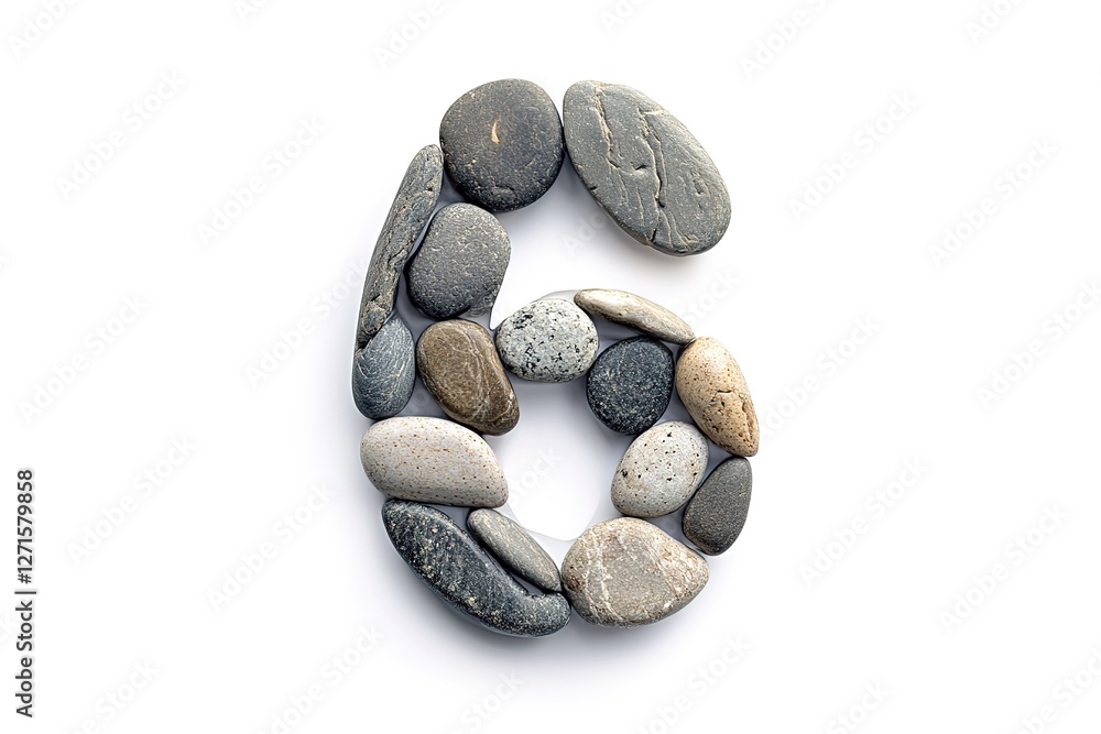 Rustic Number Six: Pebbles Forming a Six, Natural Stone Number Six, Beach Pebbles, Number Six Design, Nature-Inspired Number, Stone Number Six, Pebble Art, Creative Number Six, Unique Number Six Rustic Number Six: Pebbles Forming a Six, Natural Stone Number Six, Beach Pebbles, Number Six Design, Nature-Inspired Number, Stone Number Six, Pebble Art, Creative Number Six, Unique Number Six