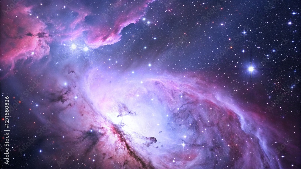 Fototapeta premium Abstract Deep Space purple Nebula Background