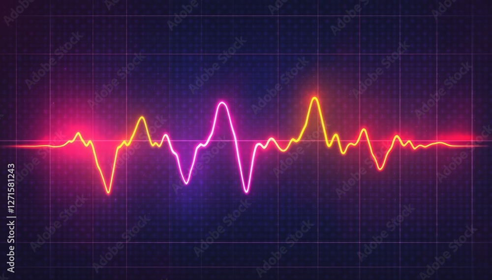Vibrant Heartbeat Line on Dark Squared Background Abstract Concept of Digital Vital Signs Vibrant Heartbeat Line on Dark Squared Background Abstract Concept of Digital Vital Signs