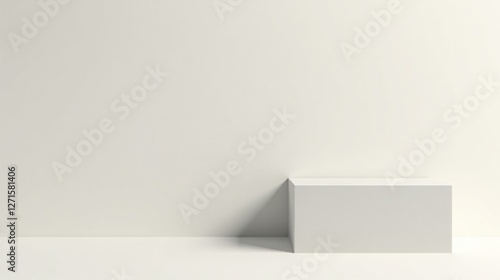 Wallpaper Mural Minimalist White Cube on a Plain Background, Ideal for Product Display or Abstract Composition Torontodigital.ca