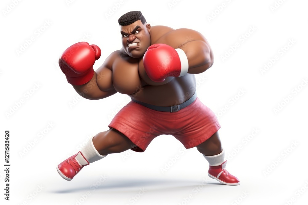 Chubby black man Uppercut punch play boxing punching cartoon sports. Chubby black man Uppercut punch play boxing punching cartoon sports.