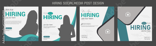 Join our team banners. We are hiring communication poster, help wanted advertising banner with speaker and vacant badge. Hr recruiting hire, vacancy job offer isolated vector signs set
