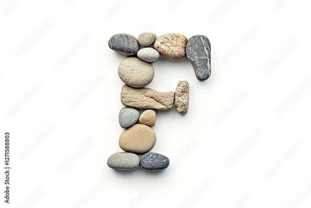 Pebble Letter F: Creative Alphabet Design, Natural Stone Letter, White Background, Handcrafted Font, Rustic Typography, Summer Vibes, Eco-Friendly Font, Nature-Inspired Letter F, Stone Letter Design, Pebble Letter F: Creative Alphabet Design, Natural Stone Letter, White Background, Handcrafted Font, Rustic Typography, Summer Vibes, Eco-Friendly Font, Nature-Inspired Letter F, Stone Letter Design,