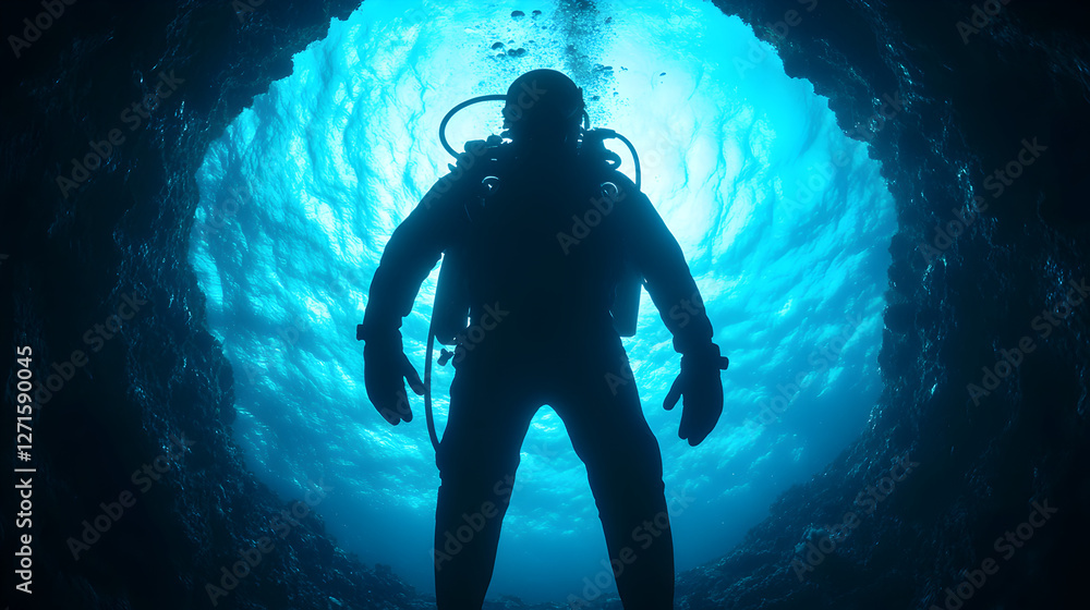 Underwater exploration scuba diving and photography of coral reefs and silhouettes Underwater exploration scuba diving and photography of coral reefs and silhouettes