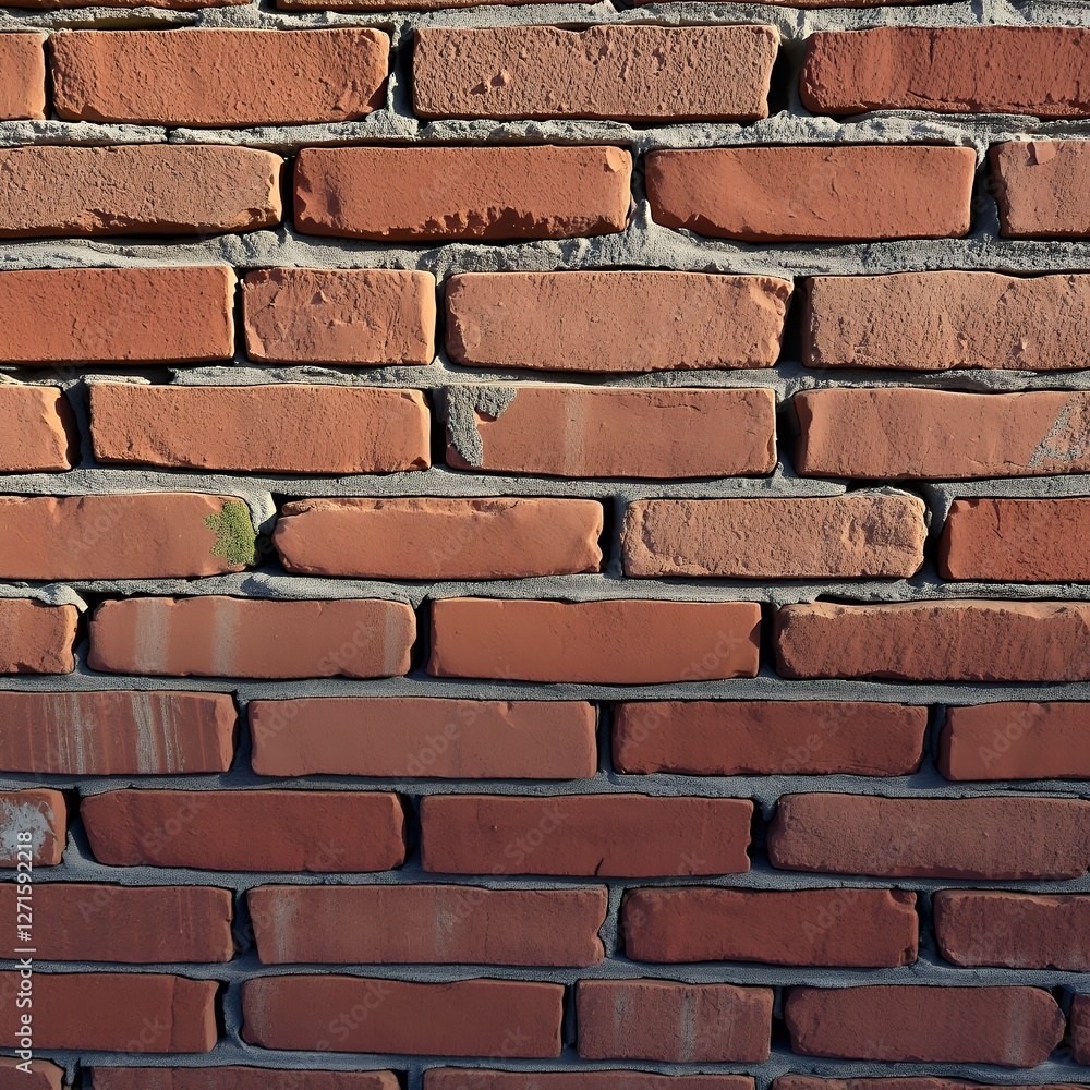Obraz premium Textured Red Brick Wall Close-Up