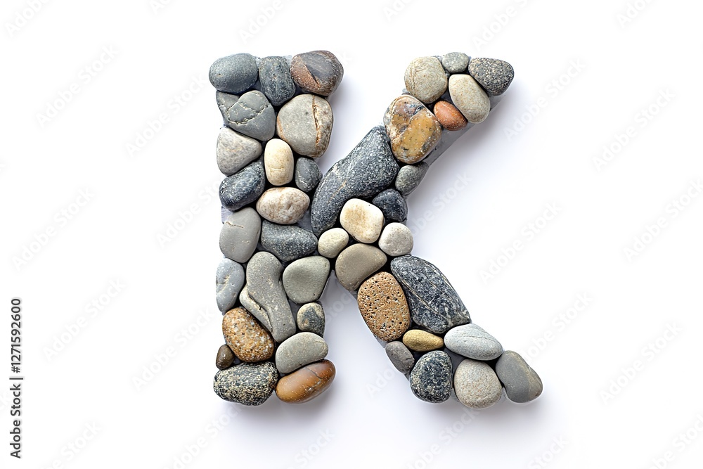 Pebble Letter K: Creative Alphabet Design, White Background, High Resolution, Natural Stone Letter K, Unique Typography, Textured K, Rock Letter, Stone Alphabet, Nature Inspired Font, Handcrafted K, Pebble Letter K: Creative Alphabet Design, White Background, High Resolution, Natural Stone Letter K, Unique Typography, Textured K, Rock Letter, Stone Alphabet, Nature Inspired Font, Handcrafted K,
