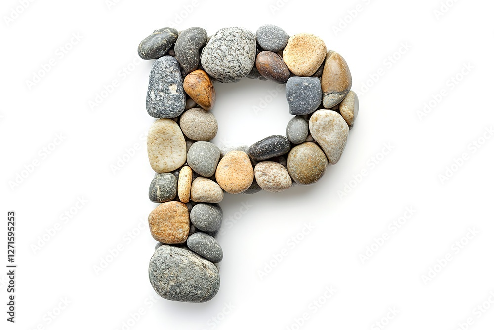 Pebble Letter P: Creative Alphabet Design, White Background, High Resolution Stone Letter P, Nature Alphabet, Rustic Charm, Elegant Typography, Natural Stone Letter, Eco-Friendly Font, Pebble Texture, Pebble Letter P: Creative Alphabet Design, White Background, High Resolution Stone Letter P, Nature Alphabet, Rustic Charm, Elegant Typography, Natural Stone Letter, Eco-Friendly Font, Pebble Texture,