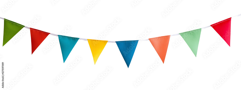 Obraz premium Set of colorful flags, pennant isolated on white, PNG