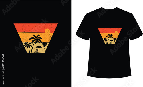 Sunset beach t shirt design