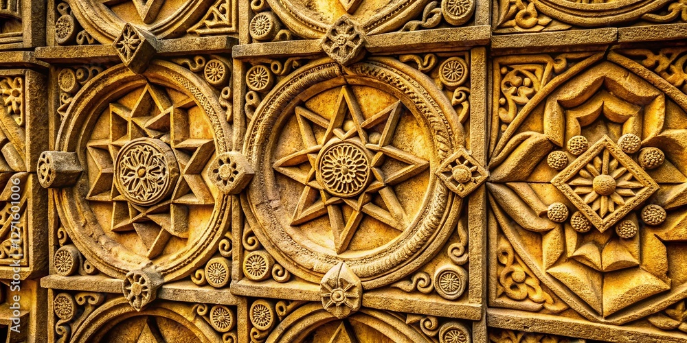 Alchemy Symbols Pattern on Architectural Facade: Intricate Geometric Design Alchemy Symbols Pattern on Architectural Facade: Intricate Geometric Design