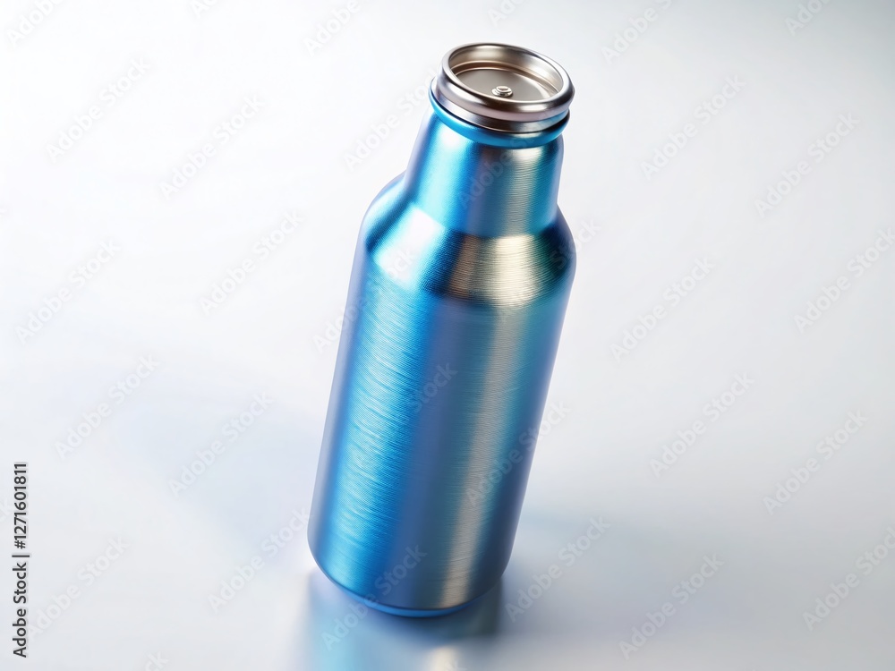 Aluminum Bottle Mockup: Clean White Background, Reusable Water Bottle Template