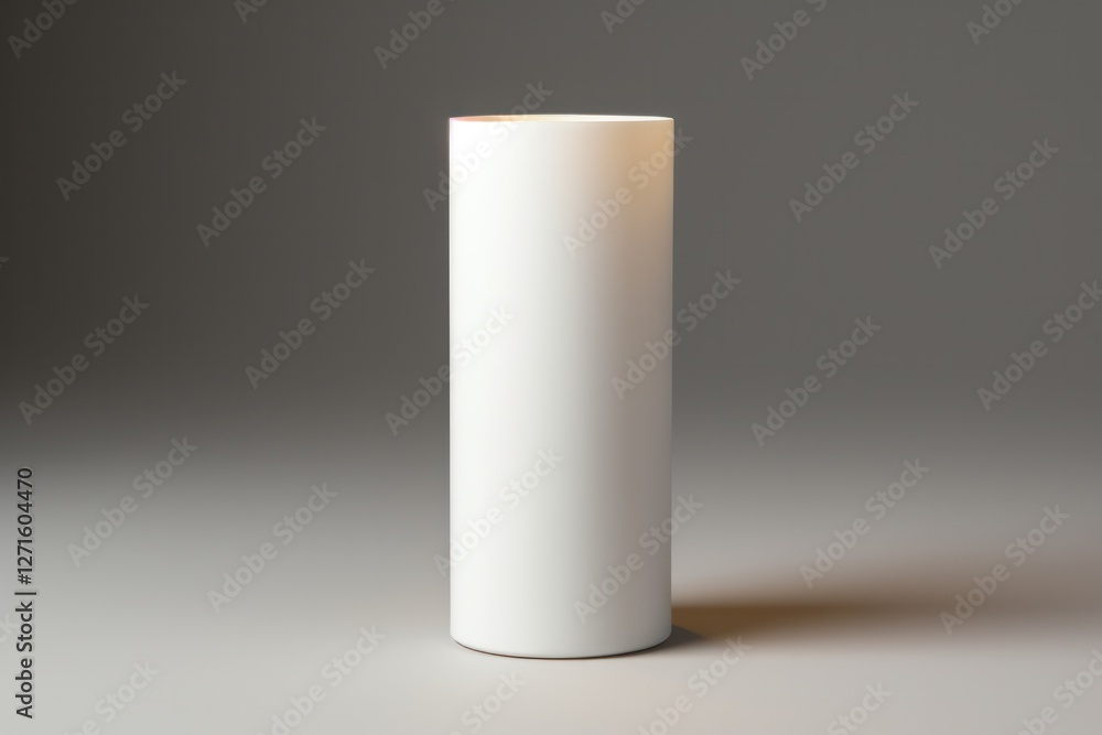 Minimalist lamp with a white matte finish and a simple cylindrical shade, showing its clean lines Minimalist lamp with a white matte finish and a simple cylindrical shade, showing its clean lines