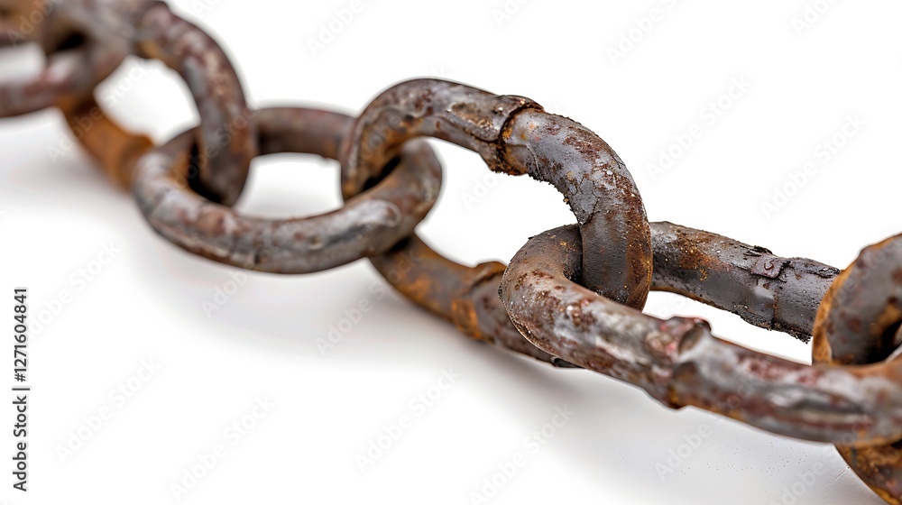 Metal chains on a white background Metal chains on a white background