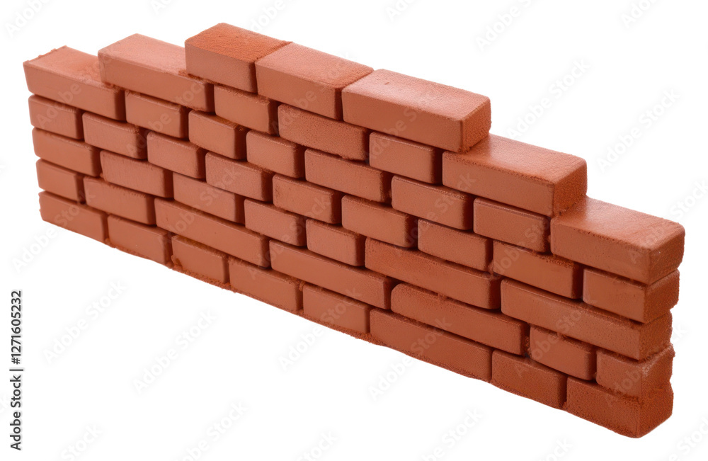 Fototapeta premium PNG Brick wall architecture white background terracotta.