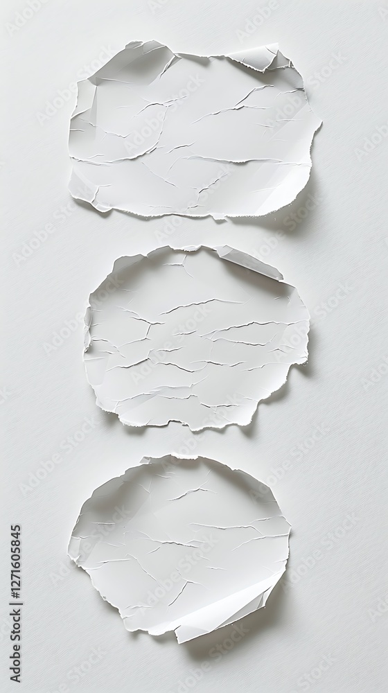Pieces of torn paper on white background Pieces of torn paper on white background