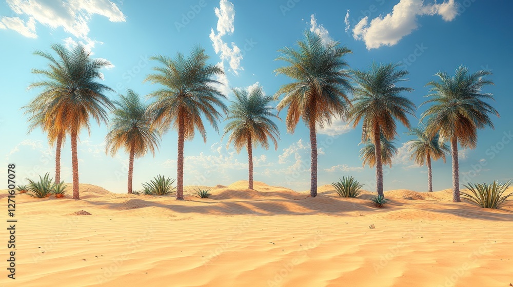 Oasis palms desert sunset landscape travel Oasis palms desert sunset landscape travel
