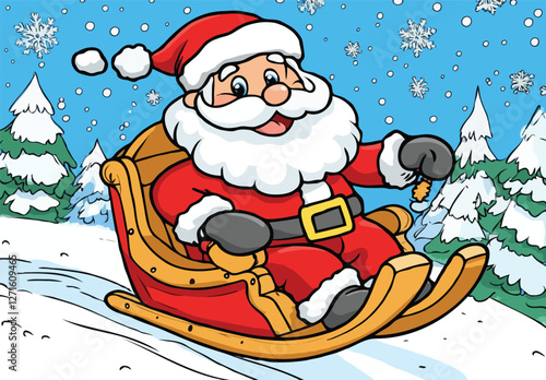 Santa clause on sledge 