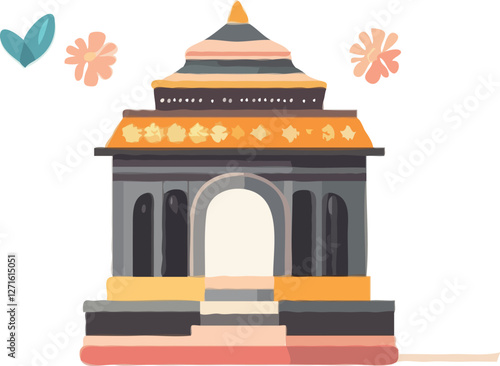 vector illustration of temple