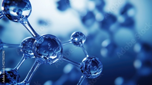 Wallpaper Mural Molecular structure close-up image showcasing atoms and chemical bonds in a scientific background for research and education purposes. Torontodigital.ca